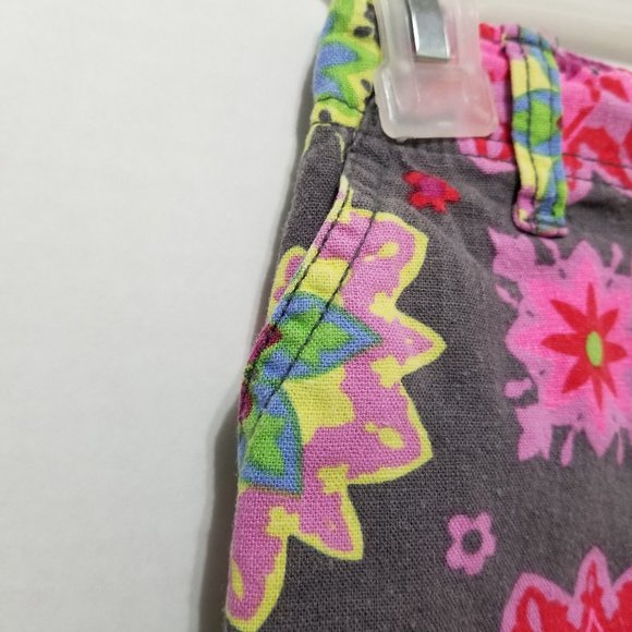 Old Navy shorts 14 Printed Linen Knight Time floral mandala print adjustable - Picture 3 of 16